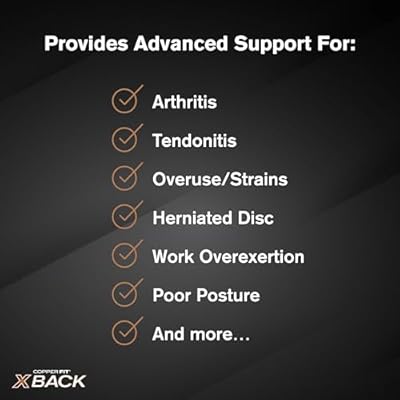 Copper Fit X-Back Brace for Lower Back Pain, Lumbar Support, Herniated Disc, Sciatica, Arthritis Adjustable, Breathable Design - for Men and Women (Large/XLarge)