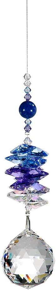 CRYSTAL WORLD Lapis Lazuli Power Stone Suncatcher w/30mm Crystal Ball