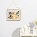 5x7 Gold Floating Frames for Pressed Flower, Double Glass Hanging Frame for Dried Flowers, Brass Picture Frame with Metal Chain for Wall Mount, Small Horizontal Clear Frame for Artwork Display, Home Decor