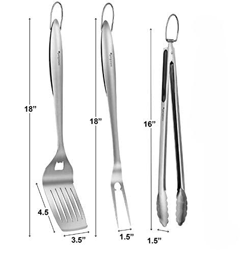 Set de utensilios para parrilla de 3 piezas miniatura 3