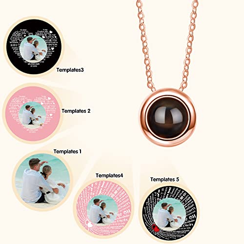 Custom Necklaces With Picture Inside, Personalized Necklace For Women, Picture Necklace Personalized Photo, Projection I Love You Necklace 100 Languages, Anniversary Memorial Gift For Her/Women/Couple #TOP2