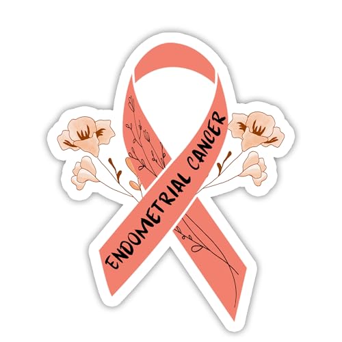 Endometrial Cancer Awareness Vinyl Sticker 5 Inch Waterproof Decal – Peach Ribbon Support Sticker