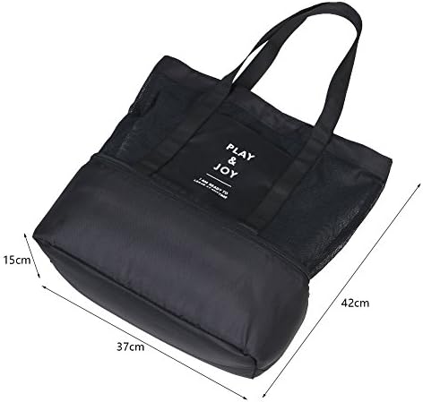 Beach Tote Bags, Phroboxl Large Mesh Beach Bags with Bottom Cooler Bag for Beach, Pool, Picnic Even Theme Parks