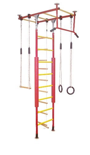 Sprossenwand KletterDschungel Turnset in Rot/Gelb, 3,00-3,50 m