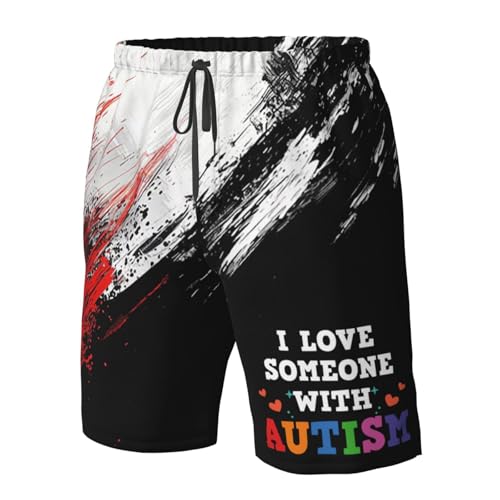 Board Shorts I Love Someone with Autism Mens Swim Trunks Quick Dry Swim Shorts Beach Short Swimwear with Pockets4