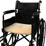 Natural Sheepskin for Bed Sores and Skin Irritation | 100% Real Medical Sheepskins with Non-Slip Back for Pain Relief and Discomfort, Wool Seat Pad, Natural, 17 in. x 17 in.