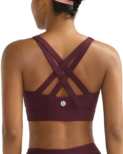Image of RUNNING GIRL Sports Bra for Women High Support,Strappy Running Supportive High Impact Sports Bras with Sewn in Pads