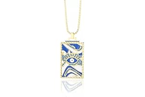 18k Gold Plated Iced Out Pink Evil Eye Necklace