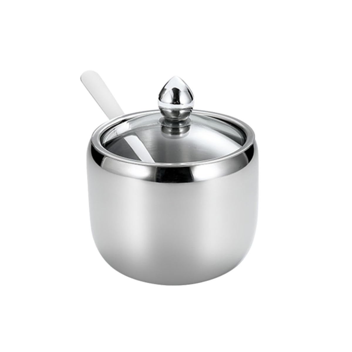 Barattoli per Spezie in Acciaio Inox 304 con Base, Contenitori Condimenti Multifunzionali e Alimentari, Design Moderno Argento per Buffet e Tea Party