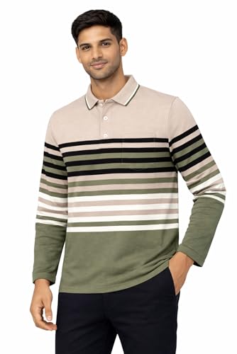 Image of SANE ORIGINALS Full Sleeves Textured Polo Tshirt for Men with Pocket || Long Sleeves Collar and Pocket T-Shirt for Men