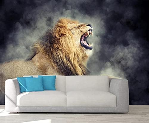 Papier peint chambre coucher enfant et salon motif lion sauvage
