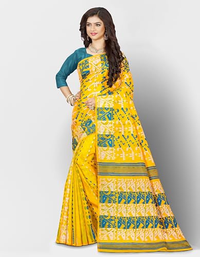 Mayabi-Womens-Dhakai-Jamdani-Cotton-Silk-Saree-Traditional-Bengali-Tant-Korat-Work-Without-Blouse-Piece-Starched-Texture