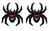 2pcs Custom New Spider Emblems 3D Fender Rear Door Badges Sticker Replacement for F-150 Silverado Sierra RAM Black Widow Edition (Black Red)