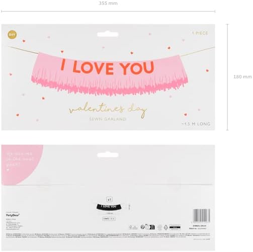 I love you pink banner romantic decoration for Valentine's Day, Party, Wedding, Anniversary, Professional and DIY enthusiasts.