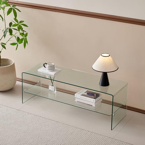 SMARTIK 10mm Tempered Glass TV Stand – 47.3