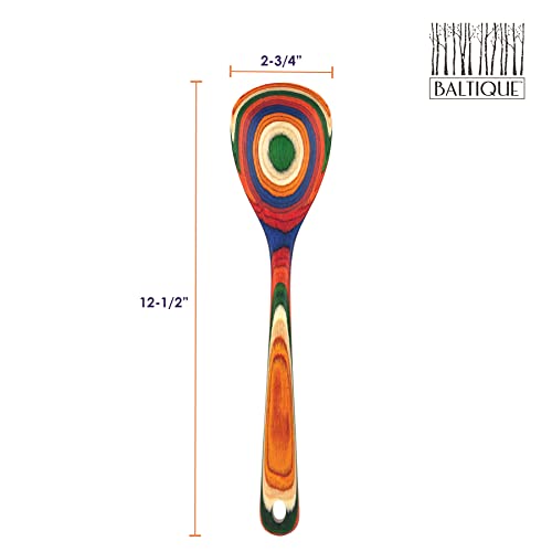 Totally Bamboo Baltique Marrakesh Collection 12-1/2\" Wooden Cooking Spoon, Safe for Nonstick