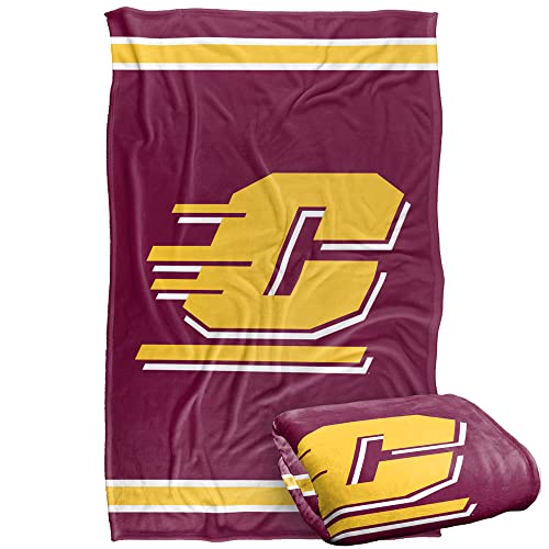 Central Michigan University Chippewas Blanket, 36"x58", Primary Logo Stripes, Silky Touch Super Soft Throw