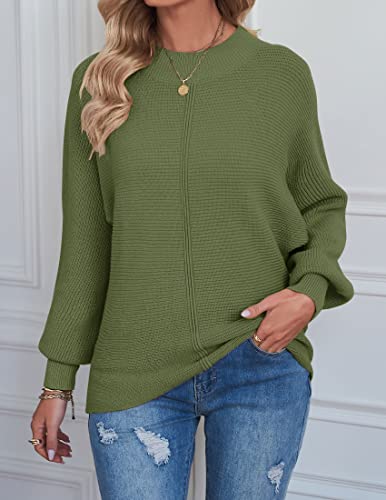 TECREW Women's Batwing Long Sleeve Crew Neck Pullover Sweater Soft Ribbed Knit Sweater Top2