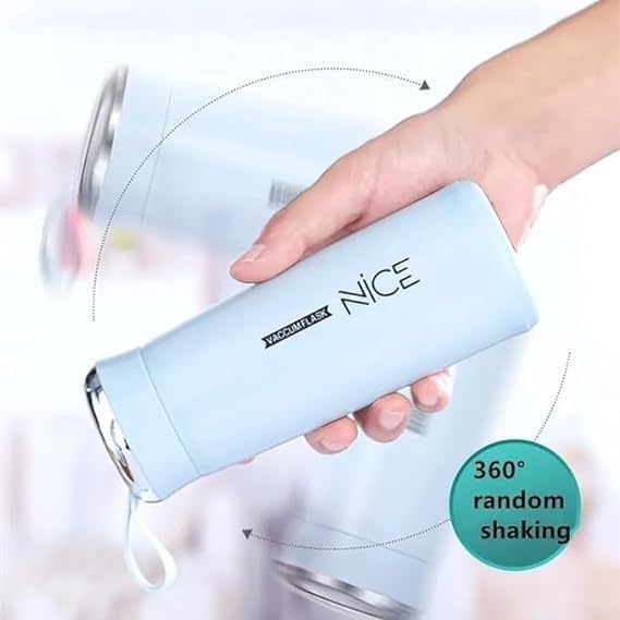 Image of Nice Water Bottle, Glass Inner Liner with Silicone Protective Cover Hot and Cold Thermoware 400ml Vaccum Flask Glass Water Bottle | Leak Proof | BPA Free | Air Tight Lid | (Multicolour-Pack of 4)