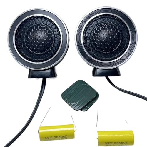 Altoparlanti per frequenze alte per da da auto Altoparla Set di altoparlanti stereo HIFI tweeter per da da auto modificati universali con guscio alluminio facili da installare con condensatore.