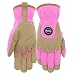 Miracle-Gro MG86203/WSM Synthetic Leather Palm Gloves â€“ Small-Medium, Womenâ€™s High Dexterity Spandex Back Gloves with Hook and Loop Closure