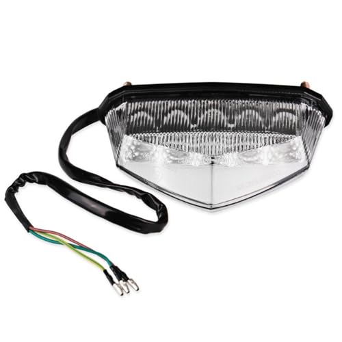 Feu arrière frein moto 12V avec clignotant triangulaire et éclairage plaque