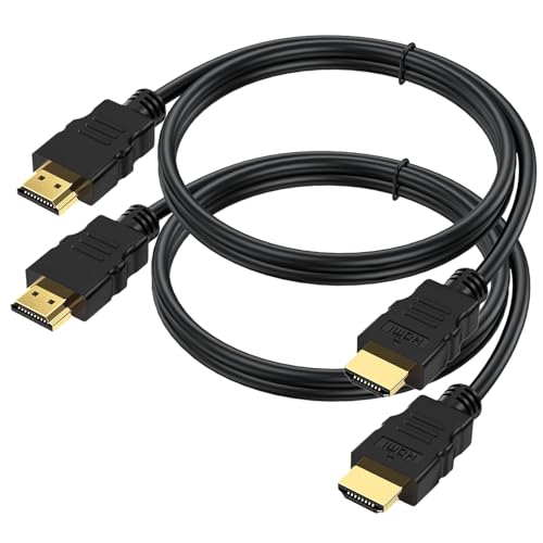HDMI Cable 6 FT 2-Pack, 4K HDMI Computer Monitor Cable 6FT, Shielded HDMI 2.0 CL3 Rated Cord for...