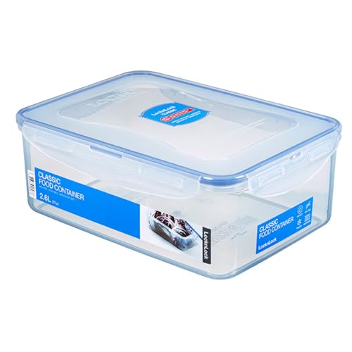 LOCK & LOCK PP Classic Vorratsdose, 2,6 L, 248 x 180 x 93 mm, 100 % luft- und wasserdicht, Cleveres Verschluss-System, Frischhaltedose für Kühlschrank & Gefrierfach, mehrfarbig, HPL826