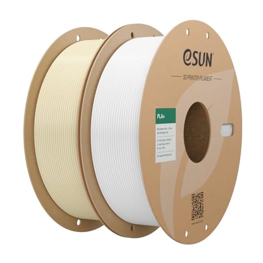 eSUN PLA+ Filament 1.75mm, 3D Printer Filament PLA Plus, Dimensional Accuracy +/- 0.03mm, 1KG per Spool, 2 Spools 3D Printing Filament, Bone White + Cold White