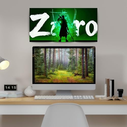 Image of One Piece Anime Manga Poster, One Piece Character Design Wall Poster 3 Panal - A4 Size, 300 GSM, Wall Decor Posters Wall Art For Bedroom, Living room, Office, Dining Room,No Frame (Zoro-5)