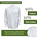 Civilian Irish Grandfather Collarless Shirt, Cotton and Linen Long-Sleeve Traditional Irish Shirt (White, 2X-Large)