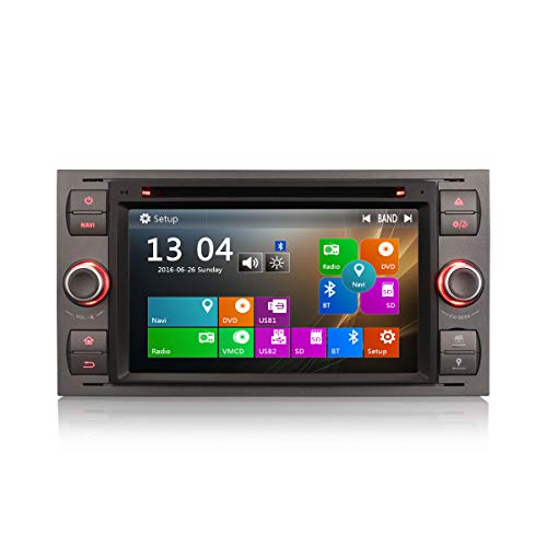 Erisin 7 Pouces Autoradio pour Ford C/S-Max Galaxy Kuga Focus Fiesta Transit Lecteur multimédia Navigation GPS avec USB SD Voiture Lecteur DVD HD 1080P Écran...