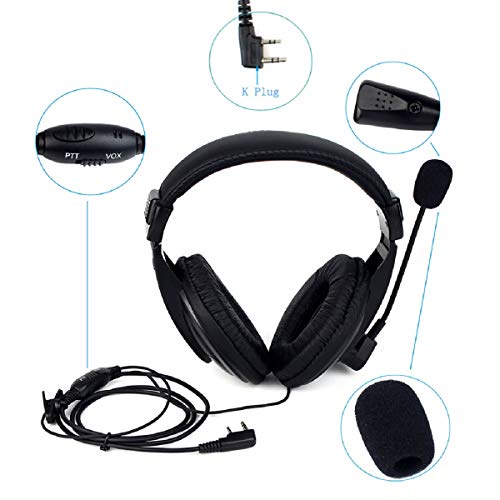 Retevis Noise Reduction Walkie Talkie Headset With Boom Mic, 2 Pin Overhead Headset, Compatible With Retevis Rt22 Rt21 H-777 Rt68 Rt19 Baofeng Uv-5R Radio, 2 Way Radio Headset For Camera Team(1 Pack) #TOP7