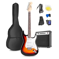 MAX GigKit Set de Guitare Électrique avec Support de Guitare – Sunburst, un Kit Idéal pour Débuter la Guitare - Les Beatles, Paul McCartney, John Lennon, RIngo Starr, George Harrison MAX GigKit Set de Guitare Électrique avec Support de Guitare - Sunburst, un Kit Idéal pour Débuter la Guitare – Image 2