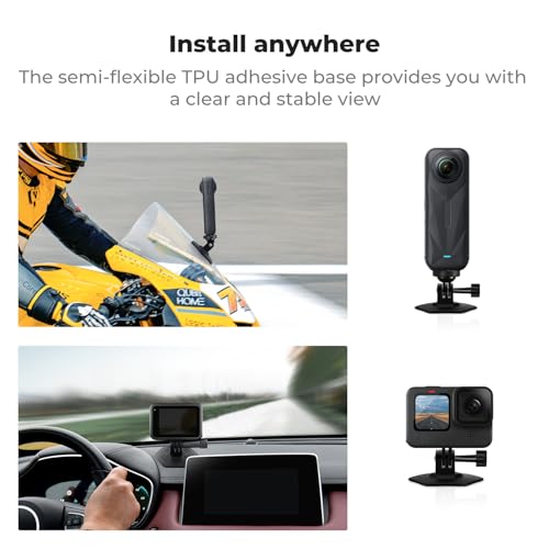 Image of K&F CONCEPT 3Pack Flexible Adhesive Helmet Mount for GoPro Hero 13 /12 /11 /10 /9 /8 /7 Black, DJI Osmo Action 3 /4 /5 Pro, Insta360 X5 X4 X3 Flat Curved Surfaces Sticky Mount, Action Camera Accessories