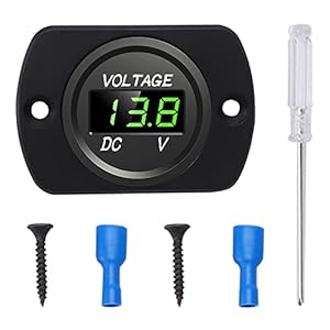 YIXISI DC 12V 24V Waterdichte Auto Voltmeter met LED Digitale Display en Montageplaat, Ronde Spanningstester Meter met…