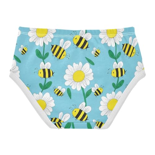 Cute Yellow Bees Daisies Blue Girls Underwear Toddlers 2t Cotton Cute Panties Girl Stylish Briefs Kids Undies2
