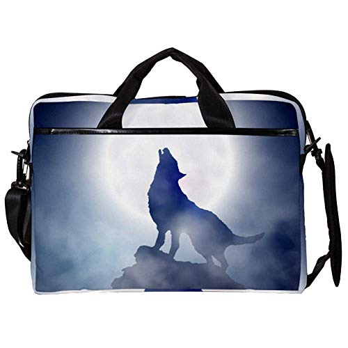 Sac à bandoulière pour ordinateur portable 14 15.4 loup hurlant PC Mac