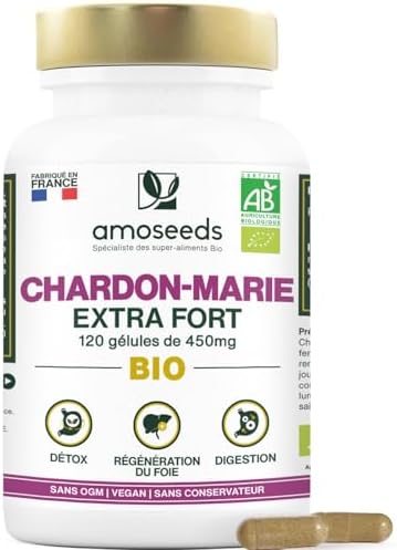 Chardon-Marie BIO | Extra Fort, 1350mg / Jour | Régénérant Foie, ...