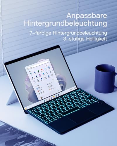 Inateck Tastatur für Microsoft Surface Pro 9, kompatibel mit Pro 11/10/8/X