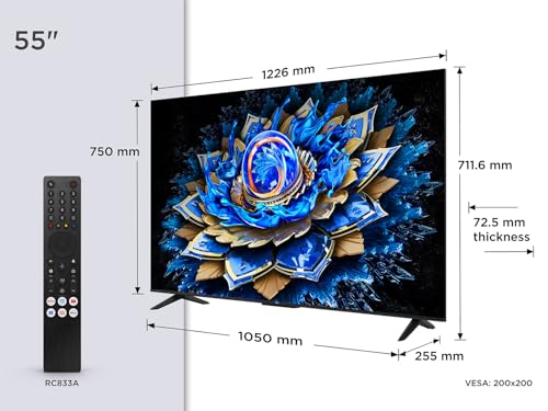 Miniatura 2 de TCL 55T69C Televisor 55 Pulgadas QLED 4K Smart TV, Game Master 120Hz, Dolby Vision y Atmos, VRR y ALLM, HDMI 2.1, Google TV, Motion Clarity, Alexa y Google Assistant | Game Mast, Dolby Vision, Motion Clarity, Google Assistant, Compatible with Alexa
