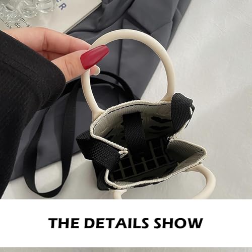 Image of Kawn Crochet Wrist Handbag for Women Wristlet Sleeve Knot Pouch Portable knitted breathable lightweight foldable Casual Small Purse Cute Tote Bag For Shopping, Dating, Travel