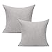 All Smiles Gris Claro Exterior Fundas de Cojín y de Almohada Decorativas para Patio para Hogar Muebles de Porche Grises Sólido de Arpillera Sofá y Cama Sunbrella 45x45CM,2PC