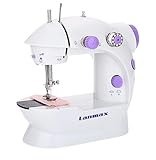 Mini Máquina De Costura Portátil Bivolt Com Pedal Lanmax