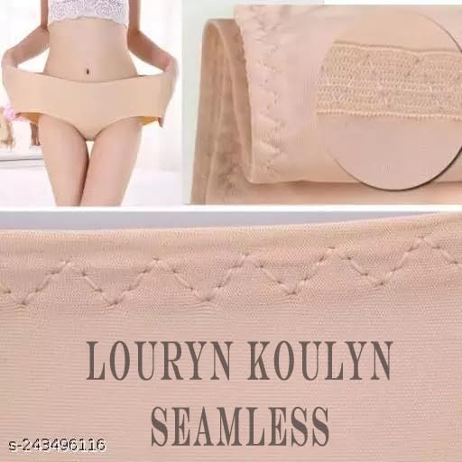 Image of No-Show Women's Panties:Women's (Multicolor) Seamless Hipster Ice Silk Panty Mid-Waist Laser Cut Underwear Seamless Panties