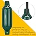 ORLANG 4.5in X 16in Boat Fenders, Boat Bumpers for Docking 4 Pack, Inflatable Ribbed Twin Eyes Vinyl Boat Bumpers Fenders, Pontoon Bumpers with Air Pump,Ropes,Needles and Storage Bag - Forest Green
