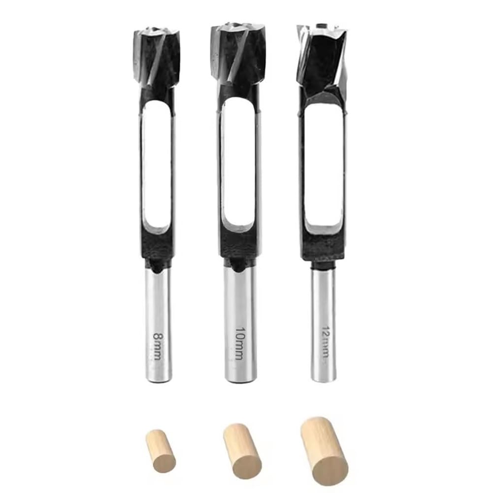 Aundhegrtt As Shown Allsome Deep Plug Cutter Drill Bit Set Carbon Steel 56Mm Cutting Depth -Woodworking Drill Bit Kit Woodworking Tools