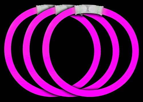 Fun Central 50 Pack Pink 8 Inch Glow Sticks Bracelets| In Bulk | Glow Party Supplies, Weddings, Kids’ Birthdays, Raves Edm Concerts Easter Costume Accessories Cancer Awareness Month #TOP4