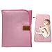 Bebesar Cambiador bebe portatil impermeable - Cambiador bebe plegable acolchado - Cambiador de viaje (Estrellas Rosa)