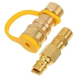 HIAKDOFT Gasflaschen Schnellverbinder Messing für Grill Gas Schlauch Schnellkupplung Langlebig...